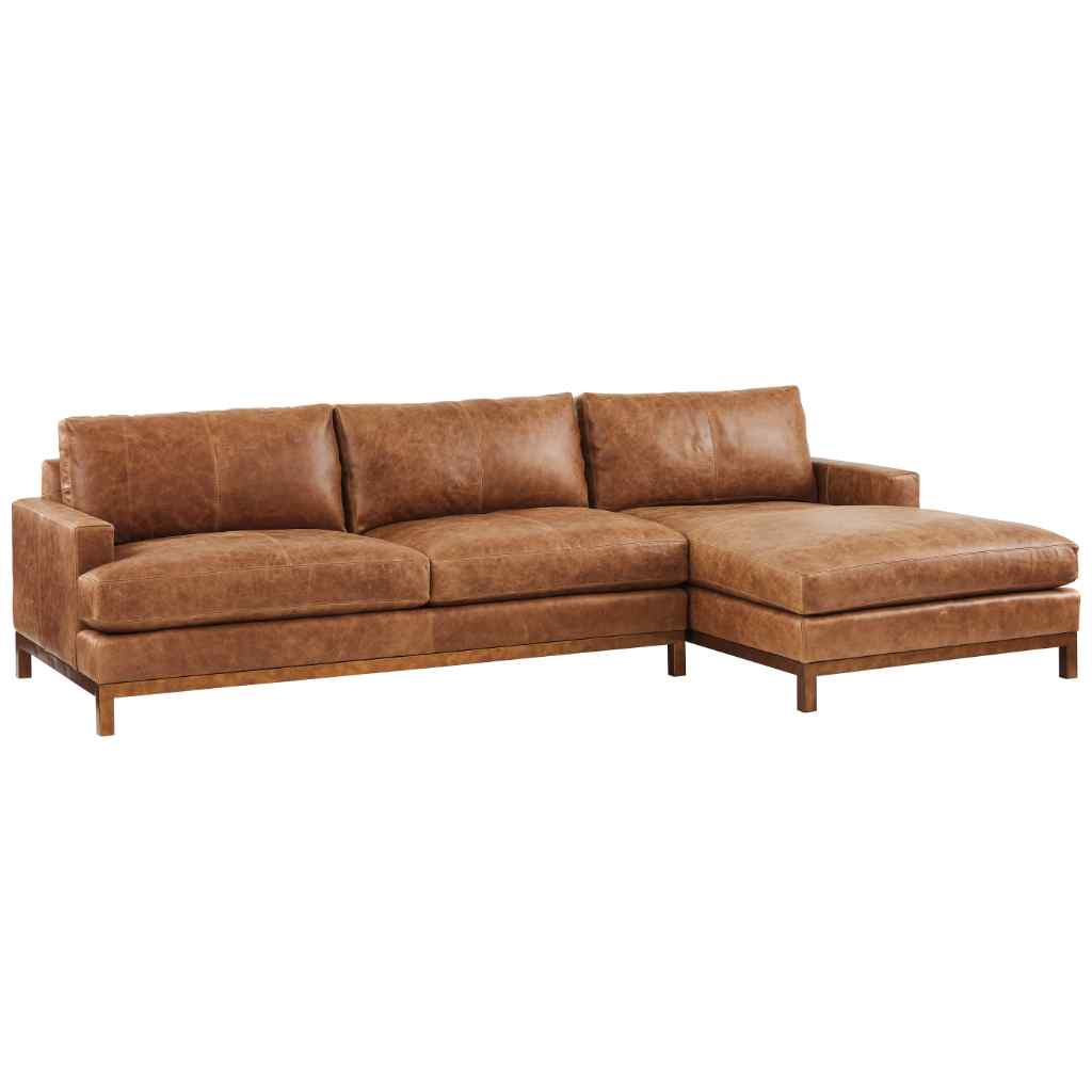 Horizon Sectional - Barclay Butera Upholstery Left / Brown with Brass