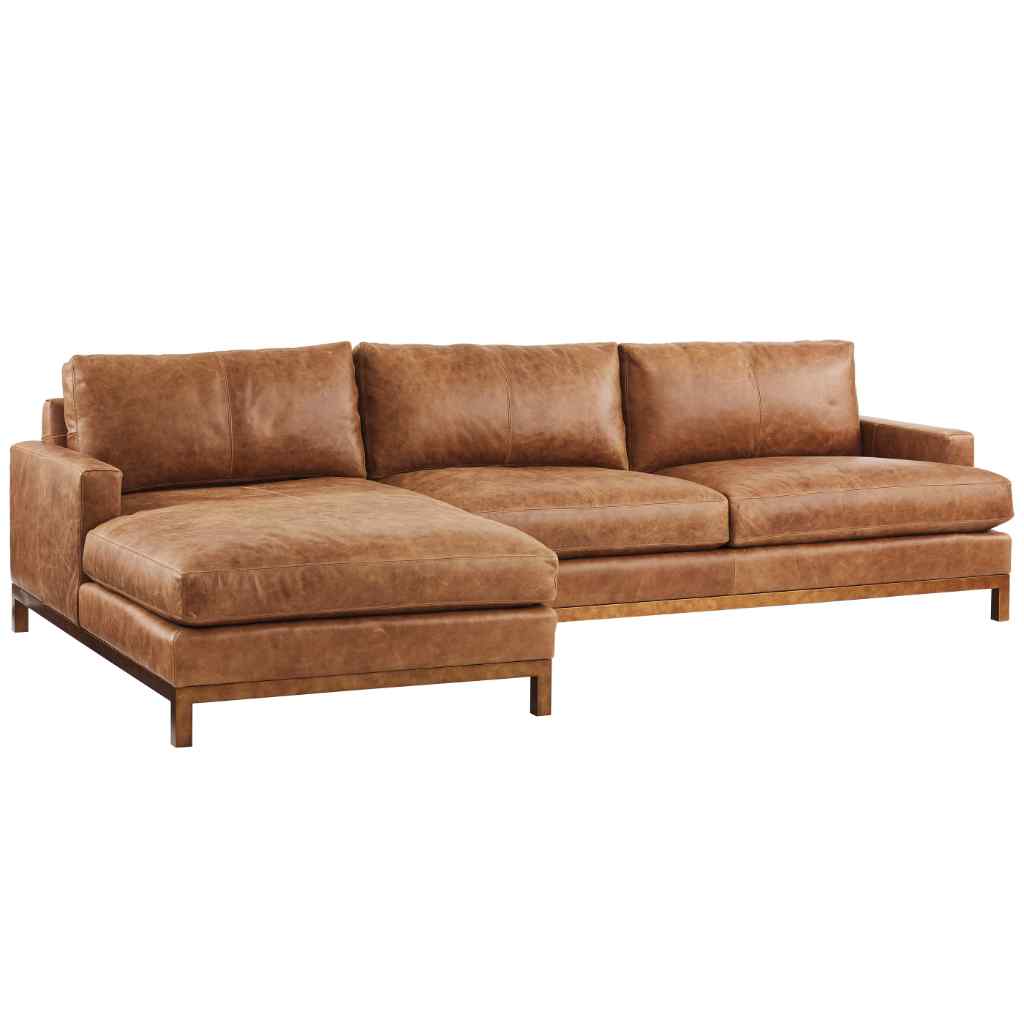 Horizon Sectional - Barclay Butera Upholstery Right / Brown with Brass