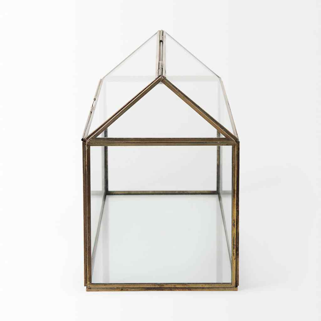 Hutt 16L X 6W X 9H Gold Glass Terrarium Box Gold