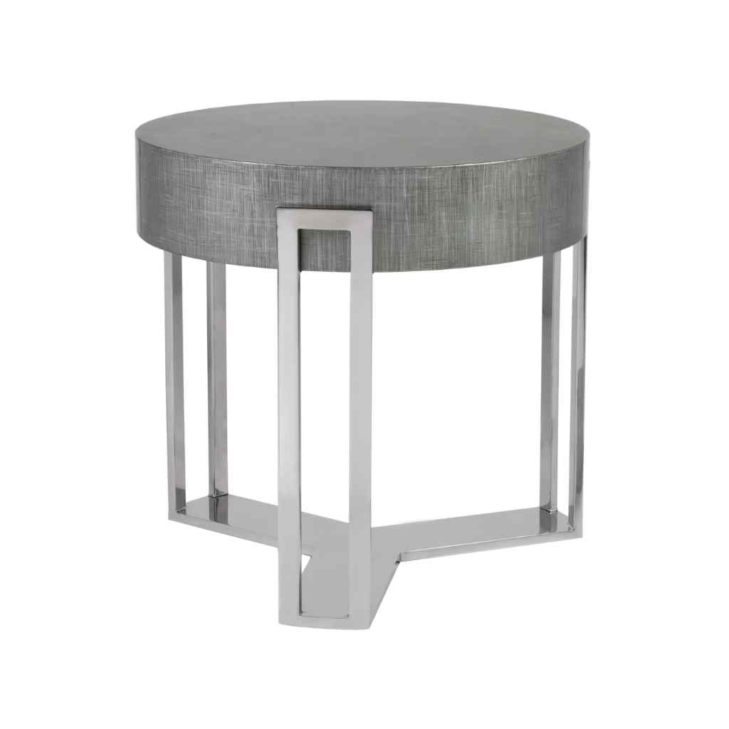 Iridium Round End Table Brown