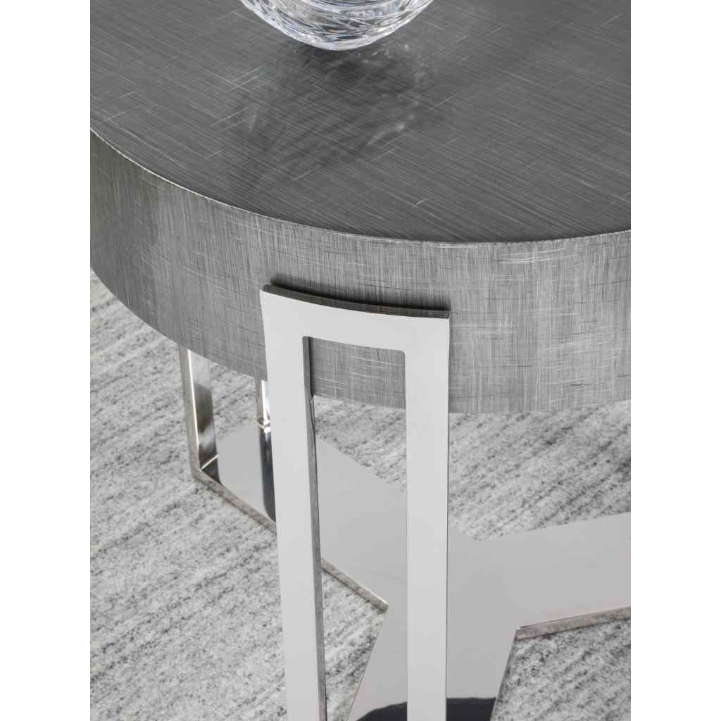 Iridium Round End Table Brown