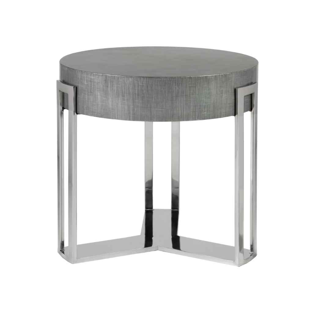 Iridium Round End Table Brown