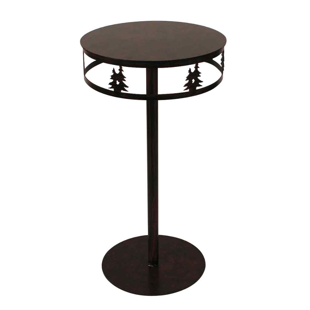 Iron Band Of Double Trees Drink Table Burnt Sienna/Rust
