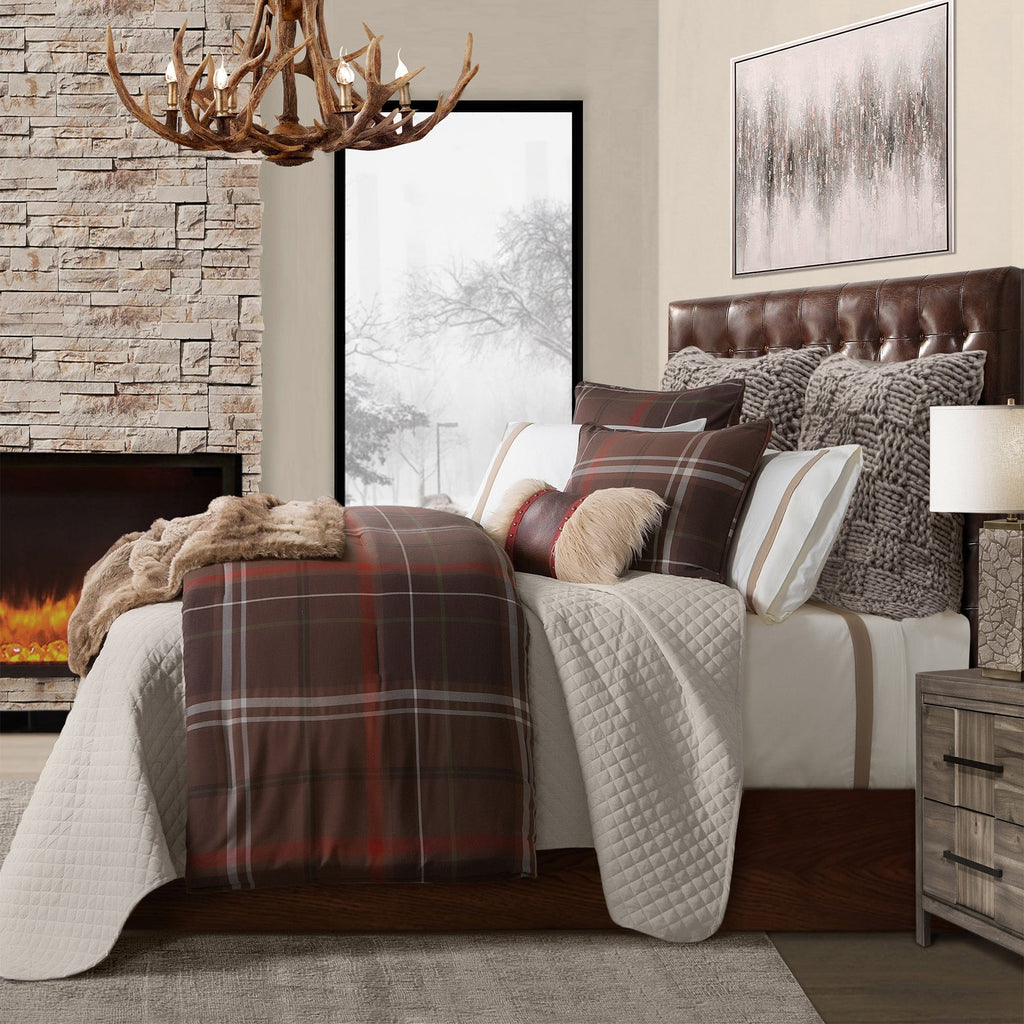 Jackson Plaid Comforter Set with matching quilt from HiEnd Accents