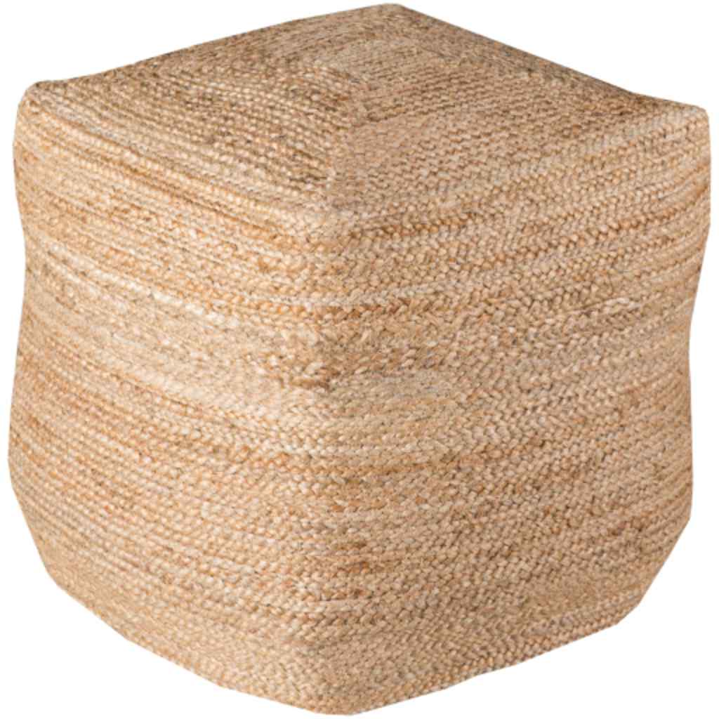 Jute POUF-101 Pouf Tan / 18"H x 18"W x 18"D