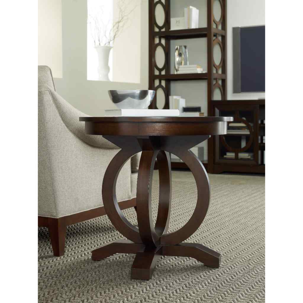 Kinsey Round End Table Dark Brown