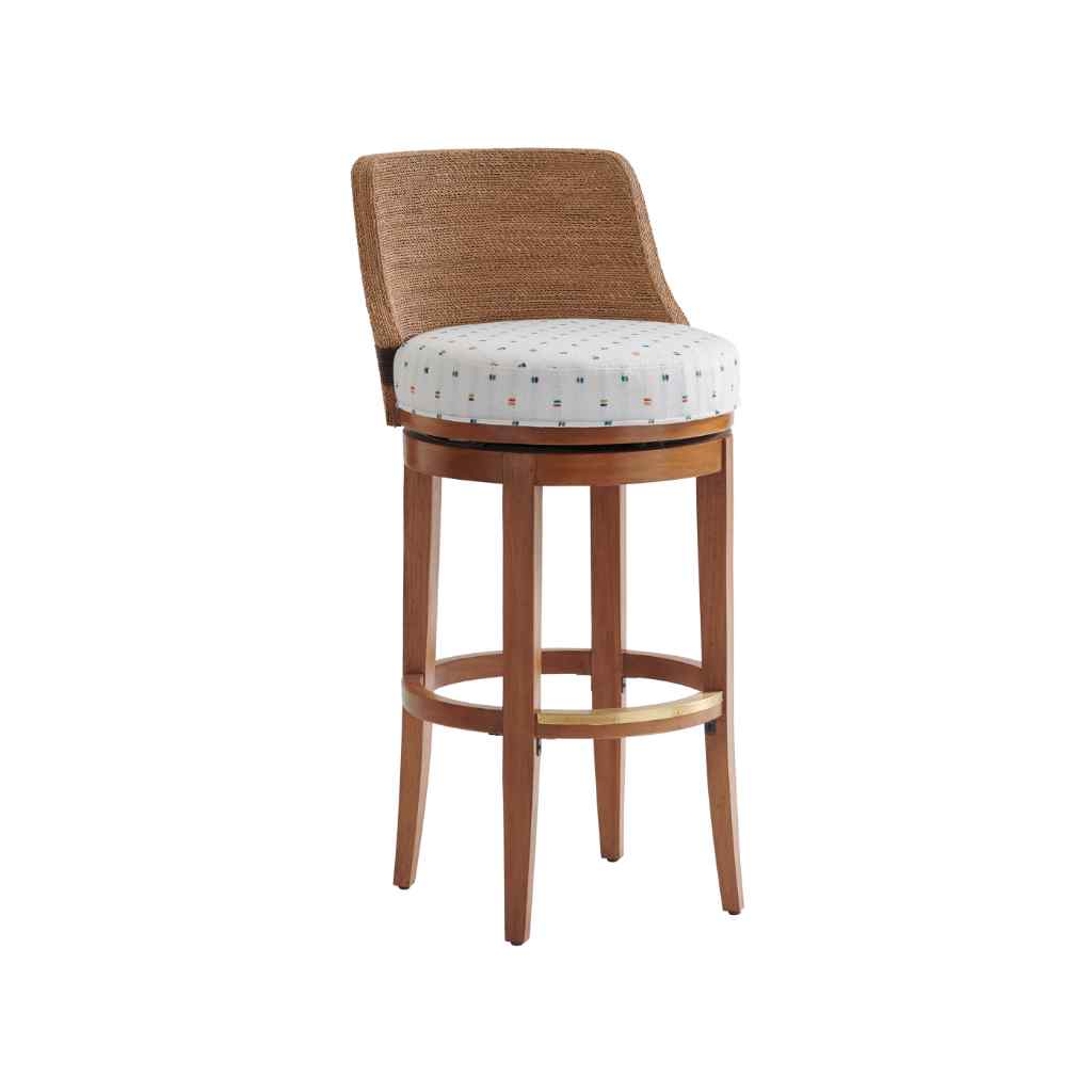 Kipton Swivel Bar Stool - Palm Desert Brown with Pattern