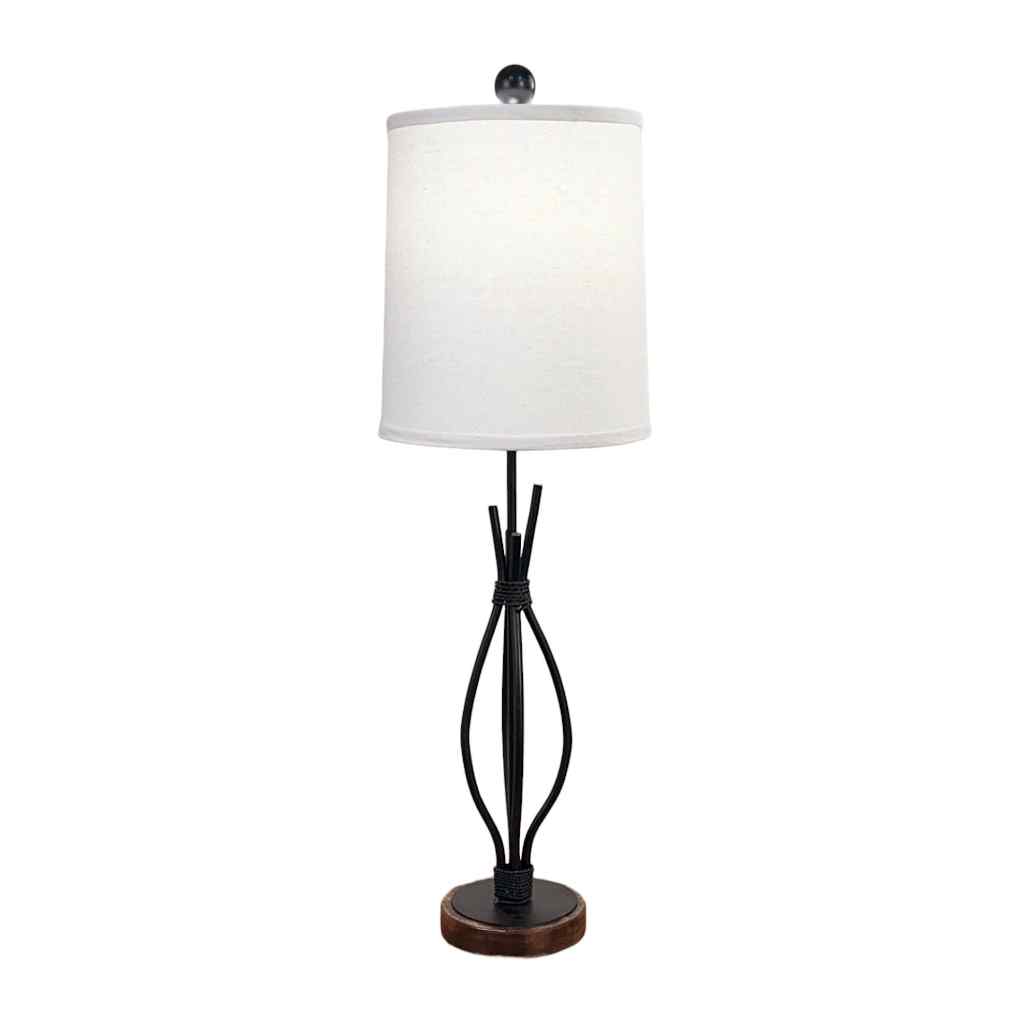 Kodiak Iron Stack Table Lamp With Rough Sawn Base Kodiak/Rough Sawn