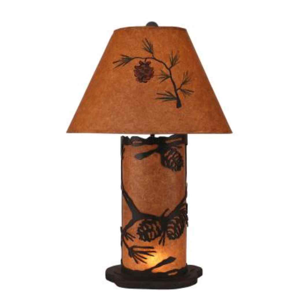 Kodiak Small Pine Cone Table Lamp with Night Light Kodiak/ Rustic Brown