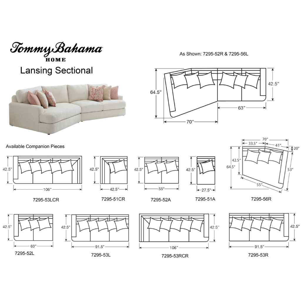 Lansing Sectional - Palm Desert Left / White