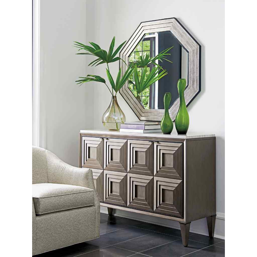 Latour Octagonal Mirror Silver Leaf