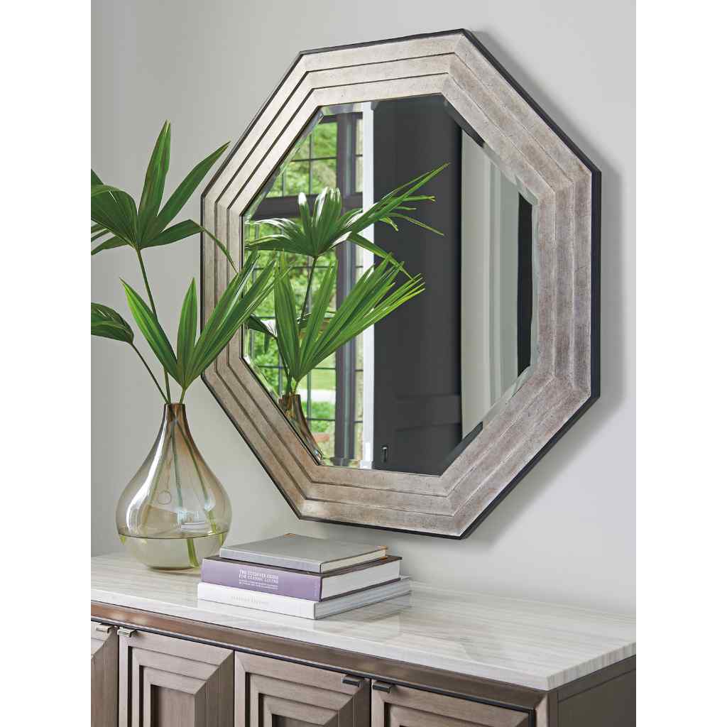 Latour Octagonal Mirror Silver Leaf