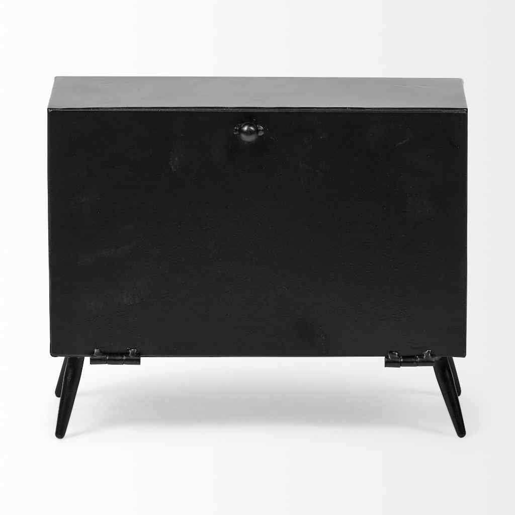 Lita Black Metal Rectangular Table Clock Black