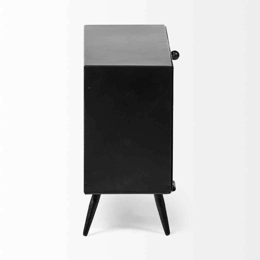 Lita Black Metal Rectangular Table Clock Black