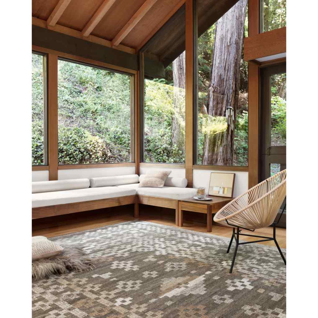 Loloi Akina Collection Charcoal / Taupe Rug AK-01 Charcoal / Taupe / 18" x 18" Sample
