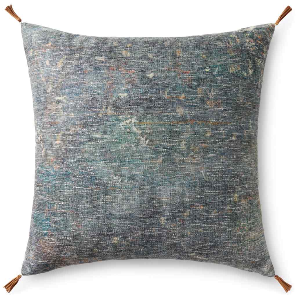 Loloi Floor Pillows Collection Navy / Multi Pillow LFP0016 Navy / Multi / 36"W x 36"D x 6"H