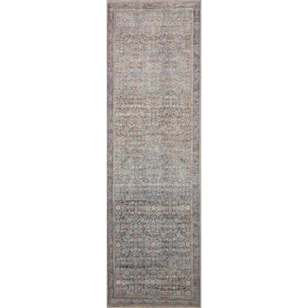 Loloi II Adrian Collection Denim / Multi Rug ADR-04 Denim / Multi / 2'-6" x 12'-0"