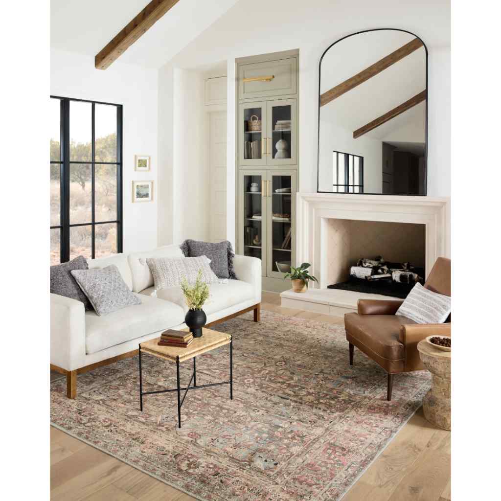 Loloi II Adrian Collection Ocean / Clay Rug ADR-06 Ocean / Clay / 18" x 18" Sample