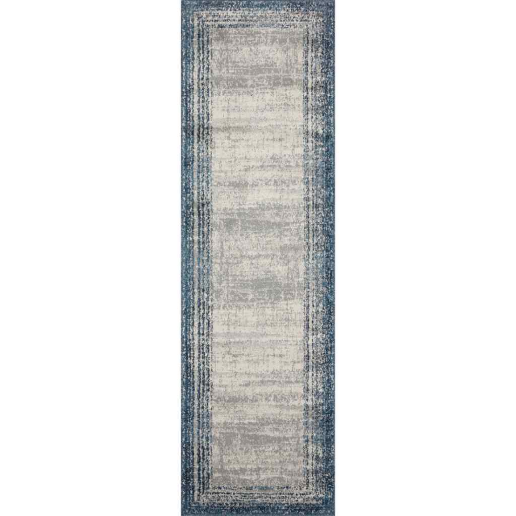 Loloi II Austen Collection Pebble / Blue Rug AUS-02 Pebble / Blue / 2'-4" x 10'
