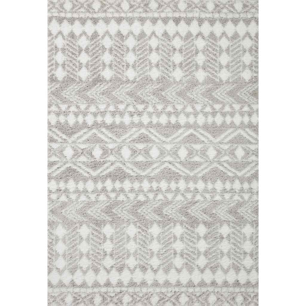 Loloi II Bliss Shag Collection Grey / White Rug BLS-05 Grey / White / 3'11" x 6'