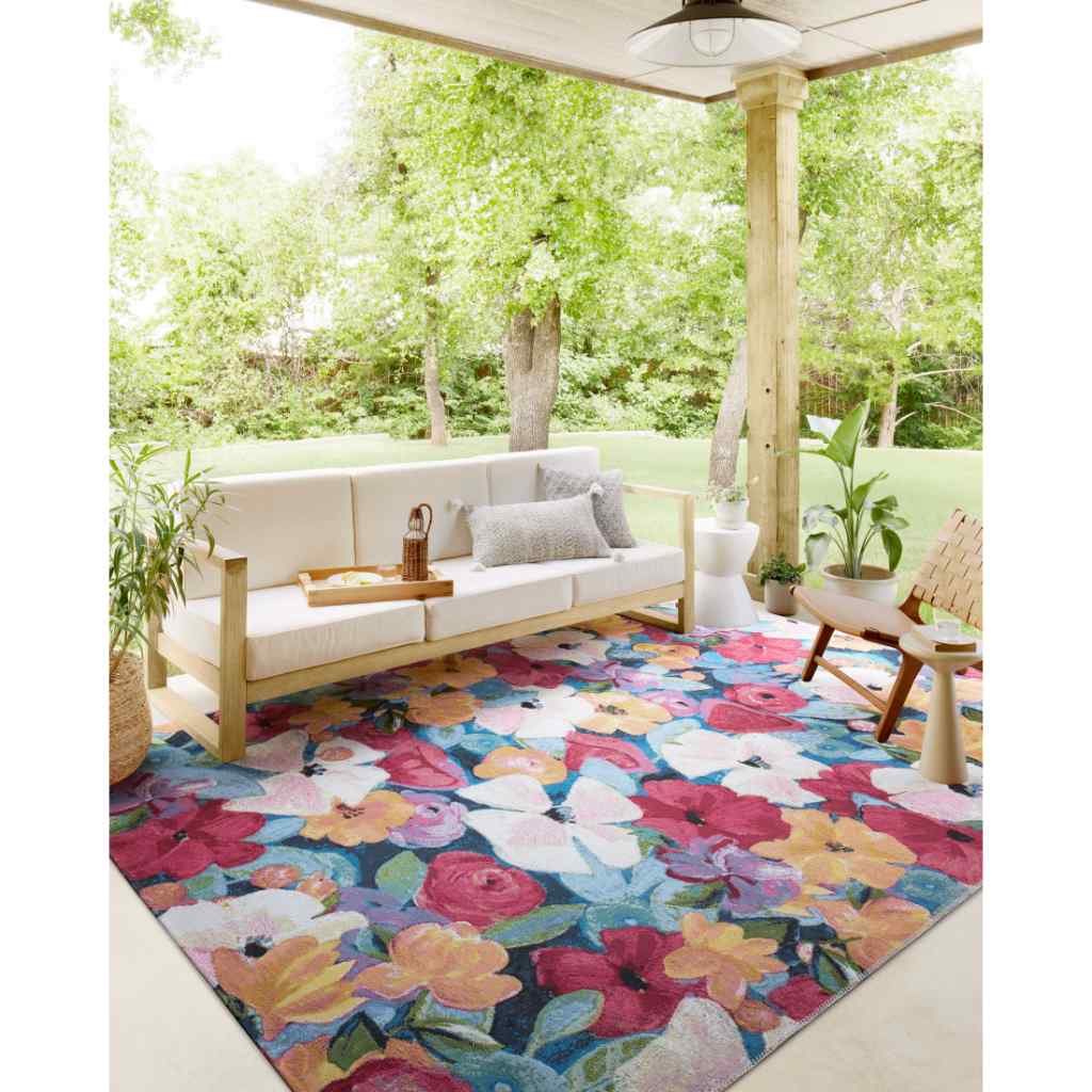 Loloi II Botanical Collection Navy / Multi Rug BOT-02 Navy / Multi / 18" x 18" Sample