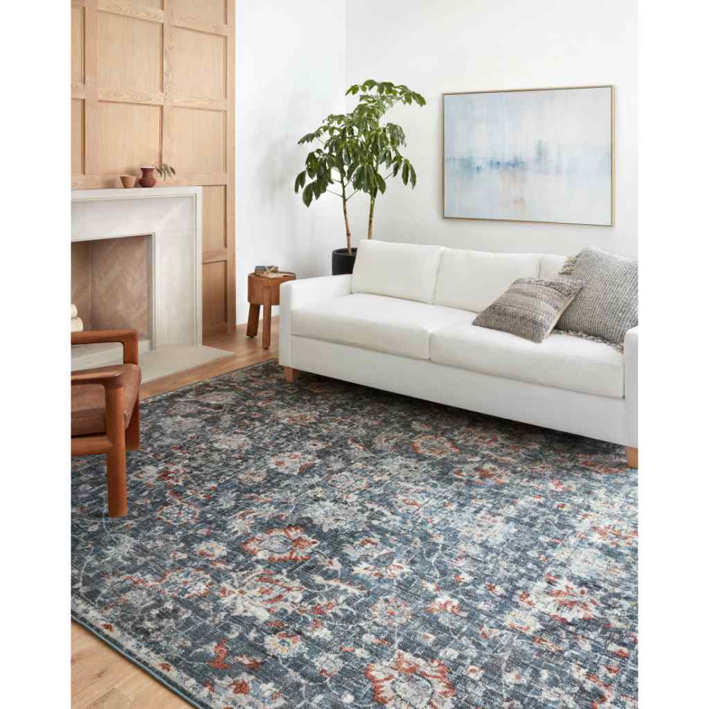 Loloi II Cassandra Collection Blue / Rust Rug CSN-04 Blue / Rust / 18" x 18" Sample