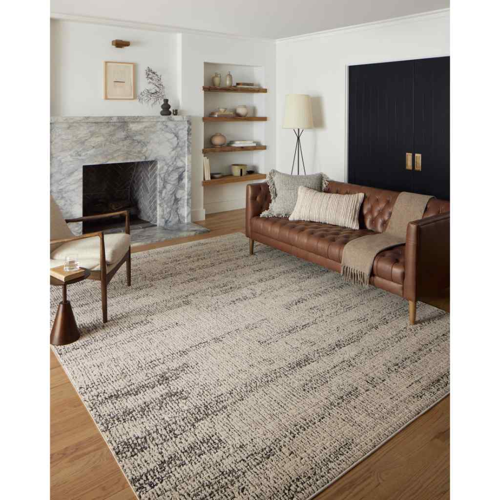 Loloi II Darby Collection Oatmeal / Charcoal Rug DAR-02 Oatmeal / Charcoal / 18" x 18" Sample