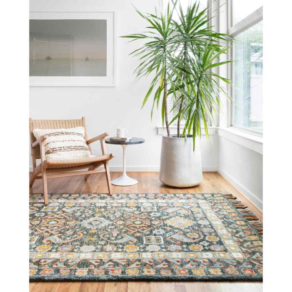 Loloi II Elka Collection Denim / Multi Rug ELK-03 Denim / Multi / 18" x 18" Sample