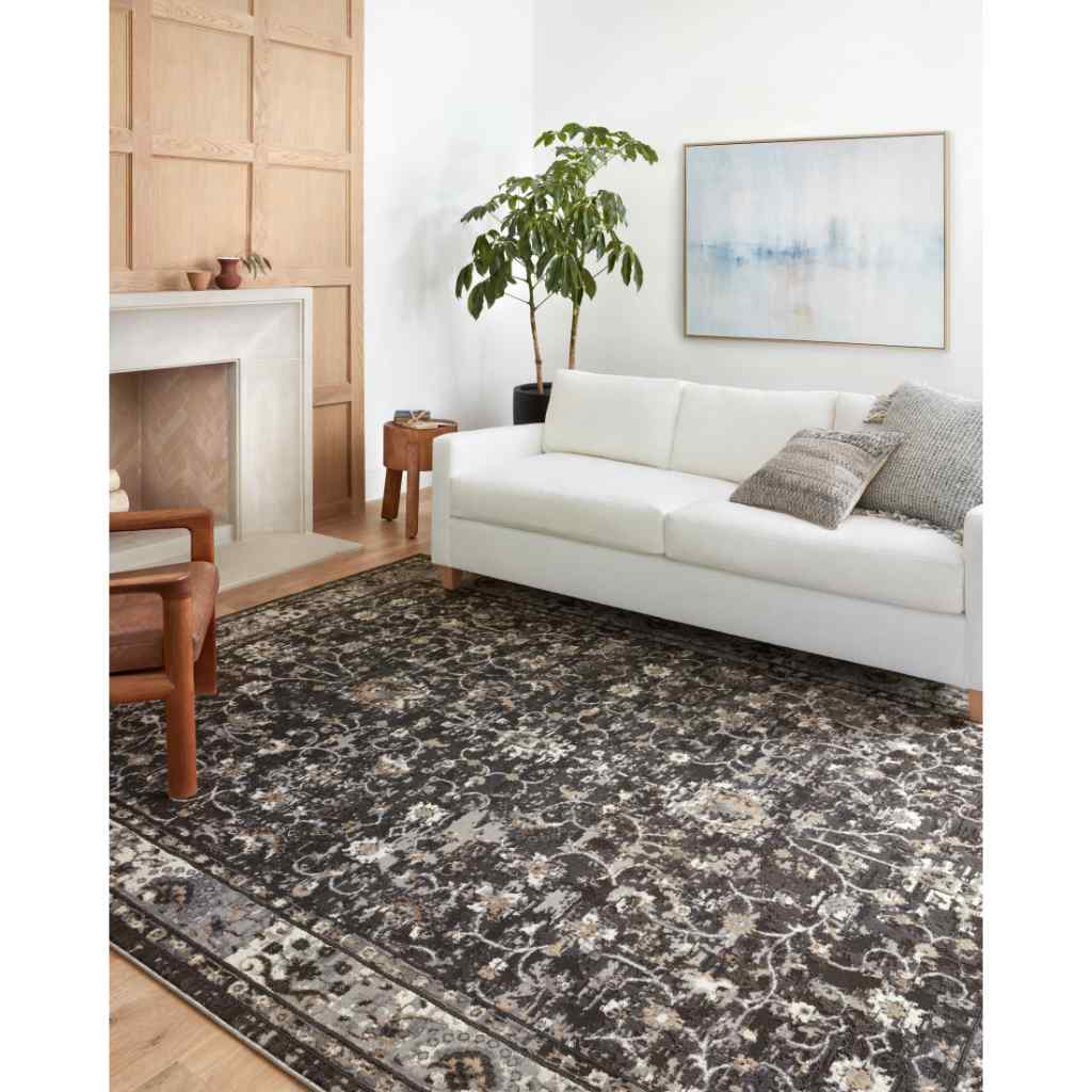 Loloi II Estelle Collection Charcoal / Grey Rug EST-02 Charcoal / Grey / 18" x 18" Sample
