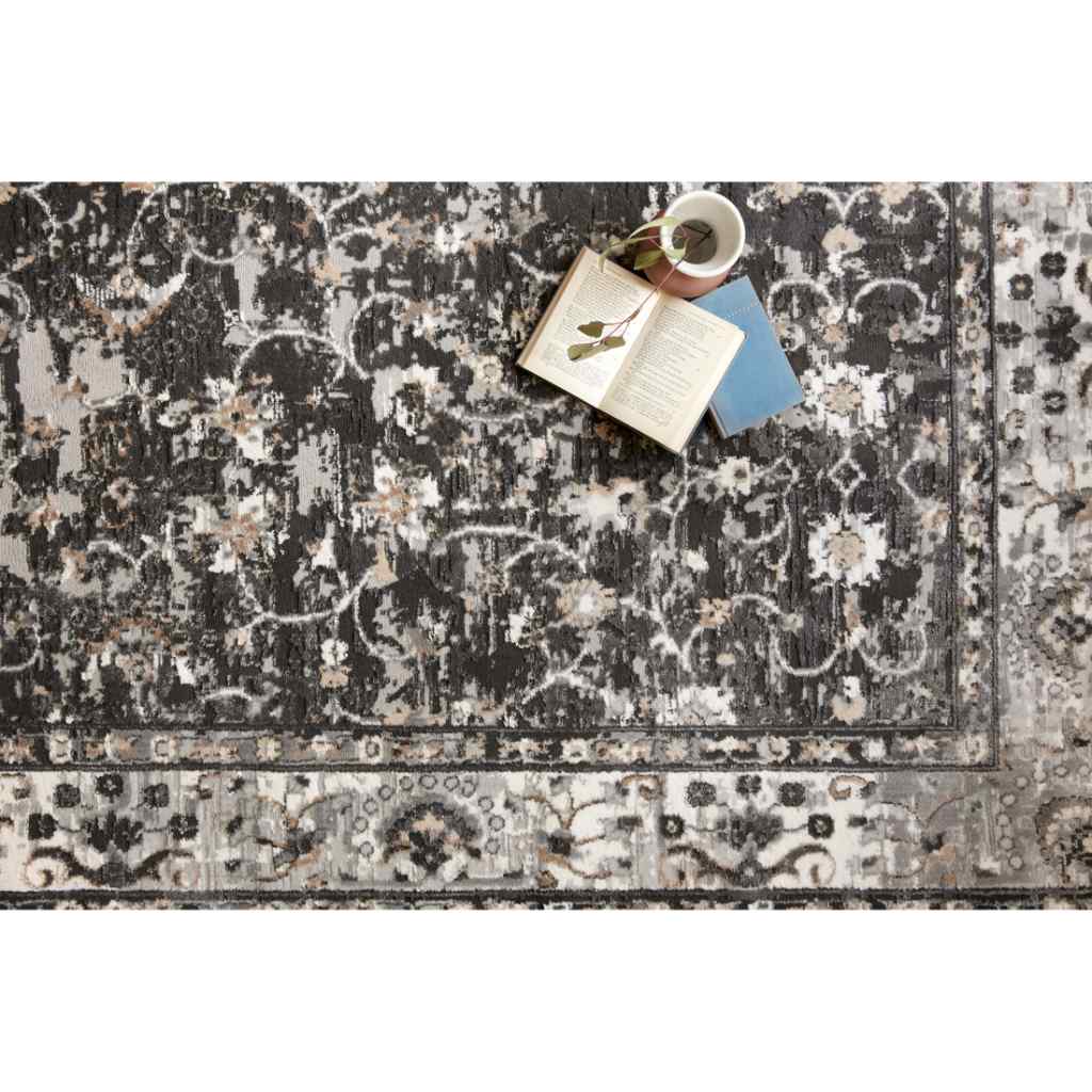 Loloi II Estelle Collection Charcoal / Grey Rug EST-02 Charcoal / Grey / 18" x 18" Sample