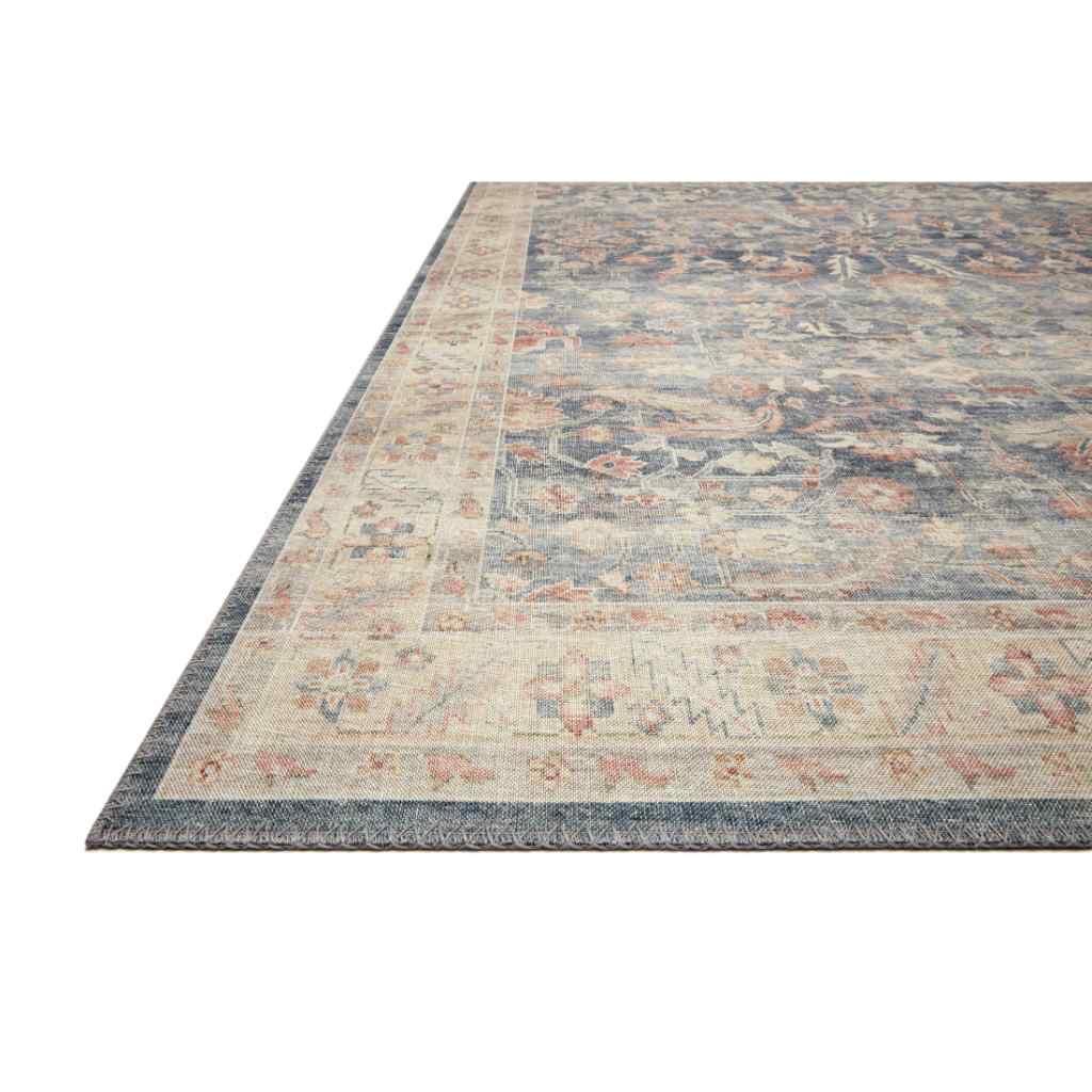 Loloi II Hathaway Collection Denim / Multi Rug HTH-02 Denim / Multi / 18" x 18" Sample
