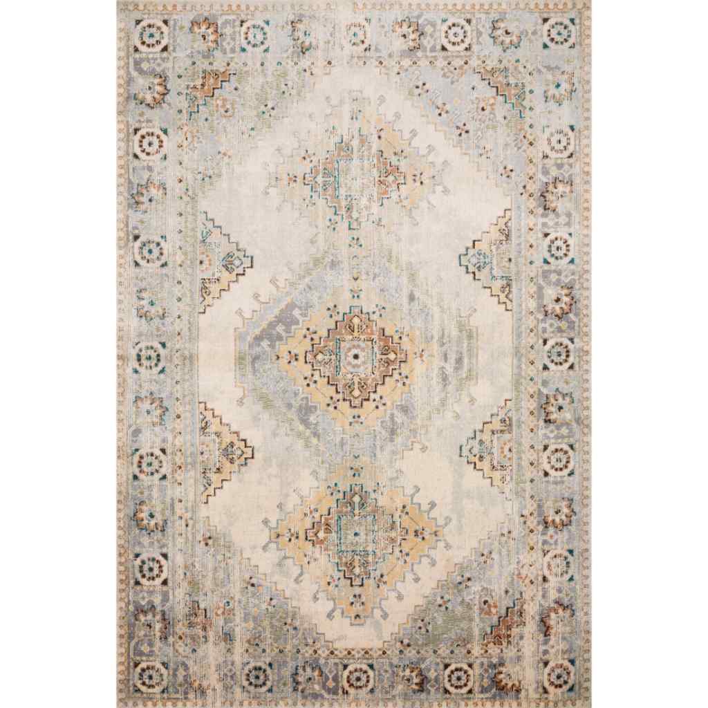 Loloi II Isadora Collection Oatmeal / Silver Rug ISA-01 Oatmeal / Silver / 4'-0" x 6'-0"
