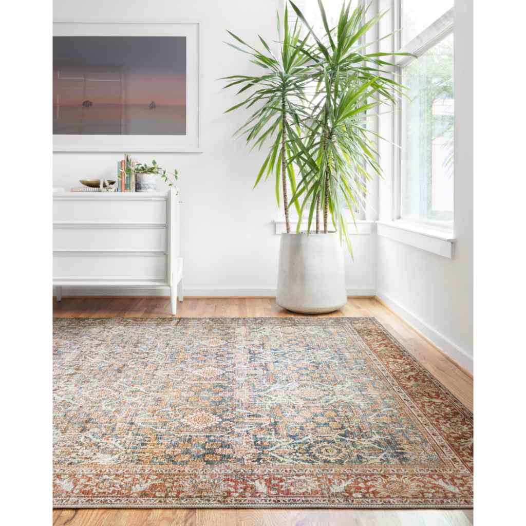 Loloi II Layla Collection Ocean / Rust Rug LAY-04 Ocean / Rust / 18" x 18" Sample