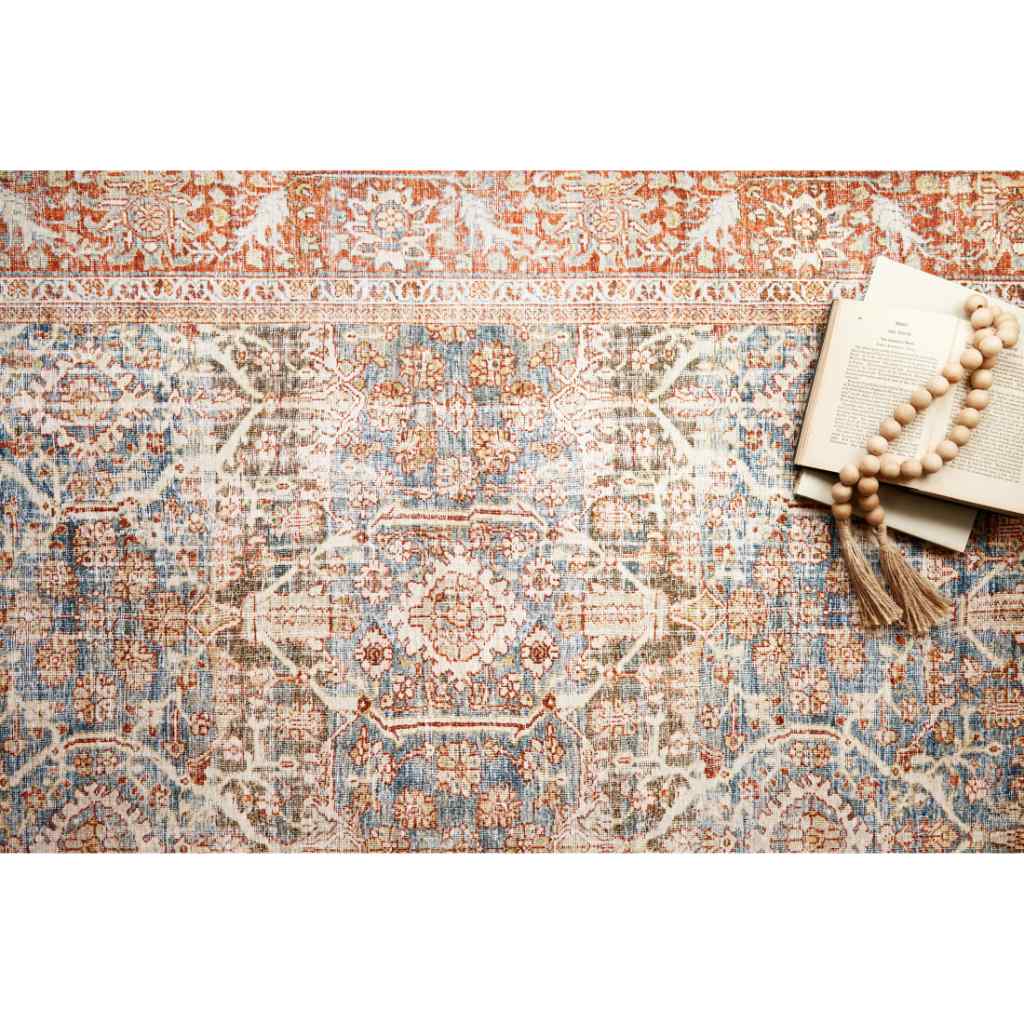 Loloi II Layla Collection Ocean / Rust Rug LAY-04 Ocean / Rust / 18" x 18" Sample