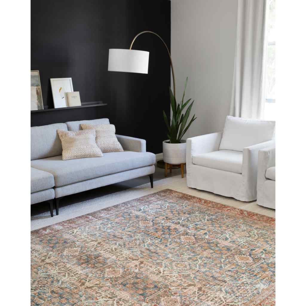 Loloi II Layla Collection Ocean / Rust Rug LAY-04 Ocean / Rust / 18" x 18" Sample