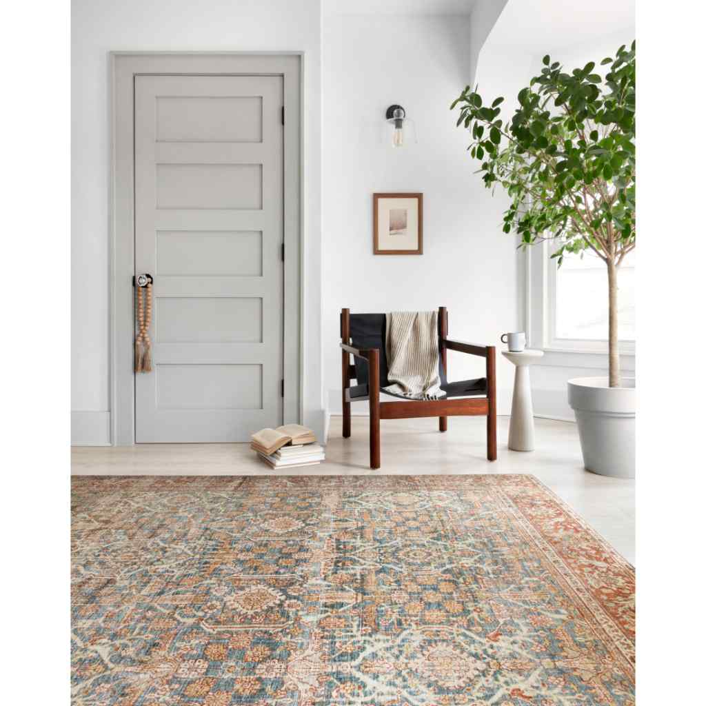Loloi II Layla Collection Ocean / Rust Rug LAY-04 Ocean / Rust / 18" x 18" Sample
