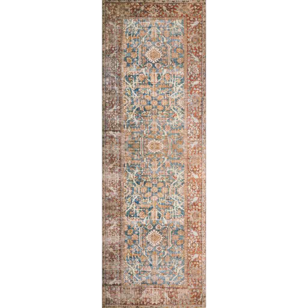 Loloi II Layla Collection Ocean / Rust Rug LAY-04 Ocean / Rust / 2'-6" x 12'-0"