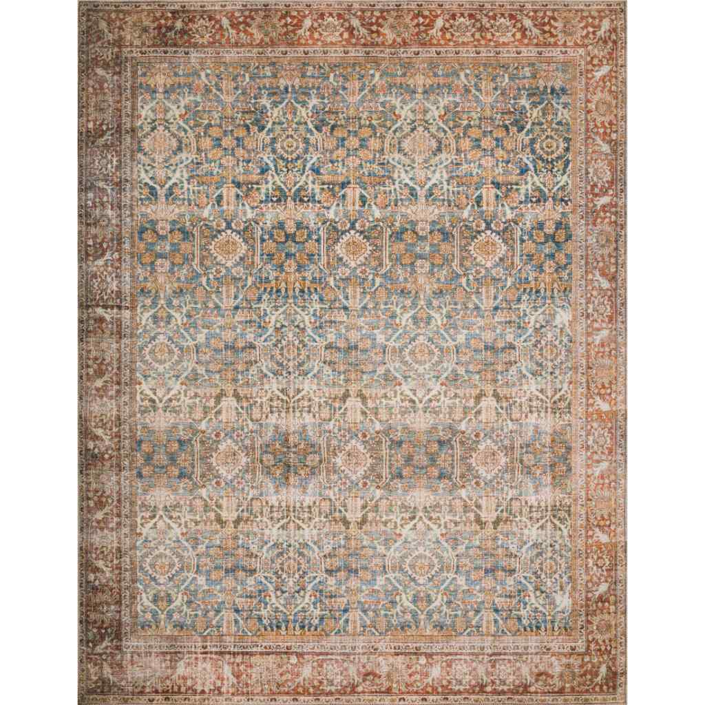 Loloi II Layla Collection Ocean / Rust Rug LAY-04 Ocean / Rust / 9'-0" x 12'-0"
