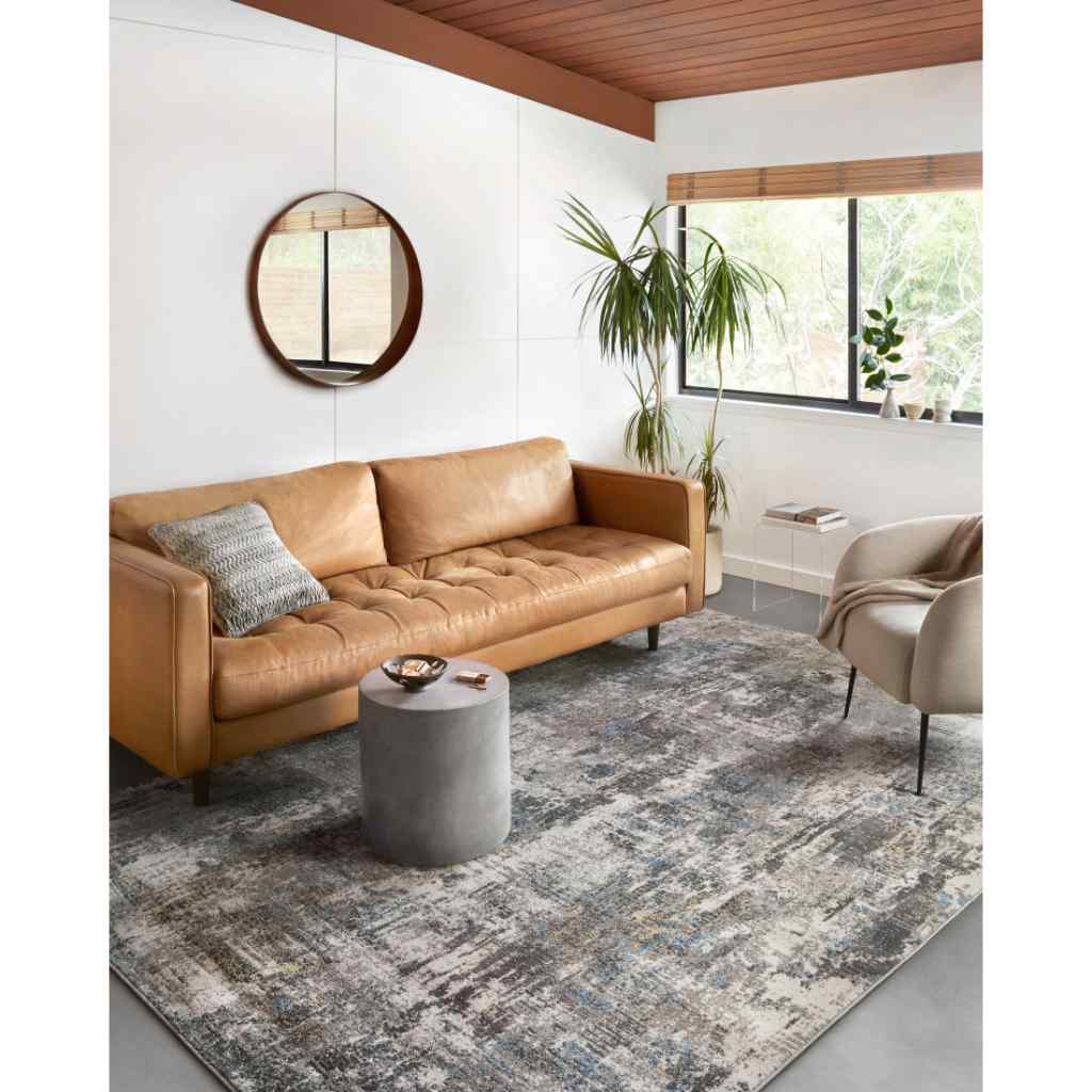 Loloi II Maeve Collection Slate / Mist Rug MAE-02 Slate / Mist / 18" x 18" Sample