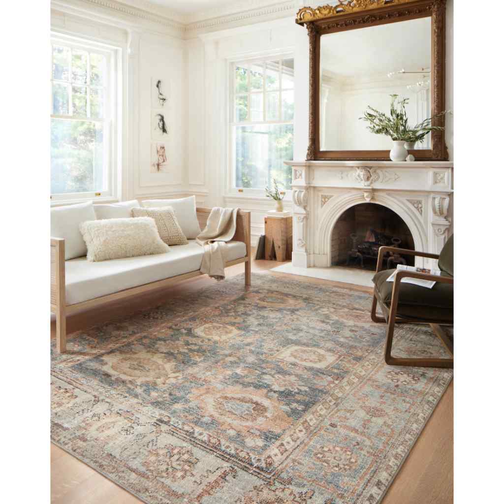 Loloi II Margot Collection Ocean / Spice Rug MAT-03 Ocean / Spice / 18" x 18" Sample