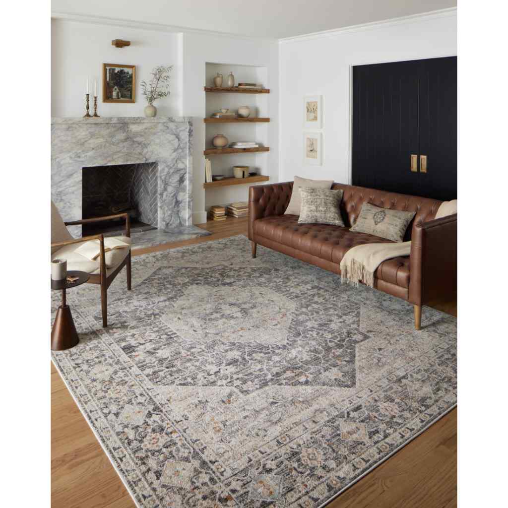 Loloi II Monroe Collection Charcoal / Multi Rug MON-01 Charcoal / Multi / 18" x 18" Sample