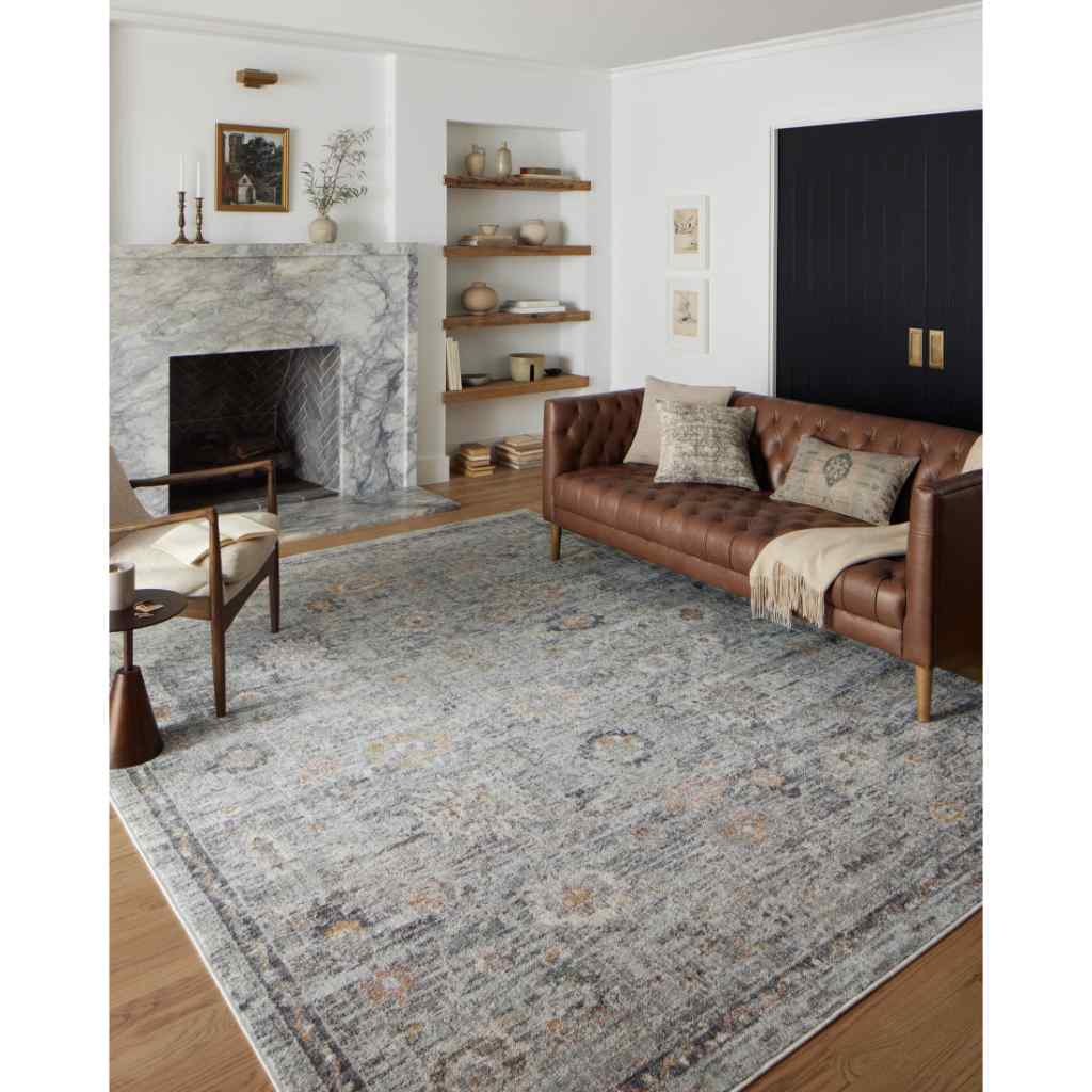 Loloi II Monroe Collection Sky / Gold Rug MON-04 Sky / Gold / 18" x 18" Sample