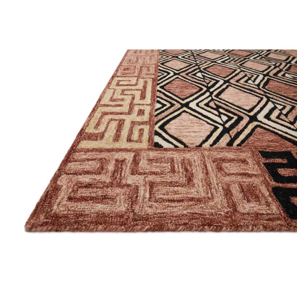 Loloi II Nala Collection Rose / Black Rug NAL-06 Rose / Black / 18" x 18" Sample