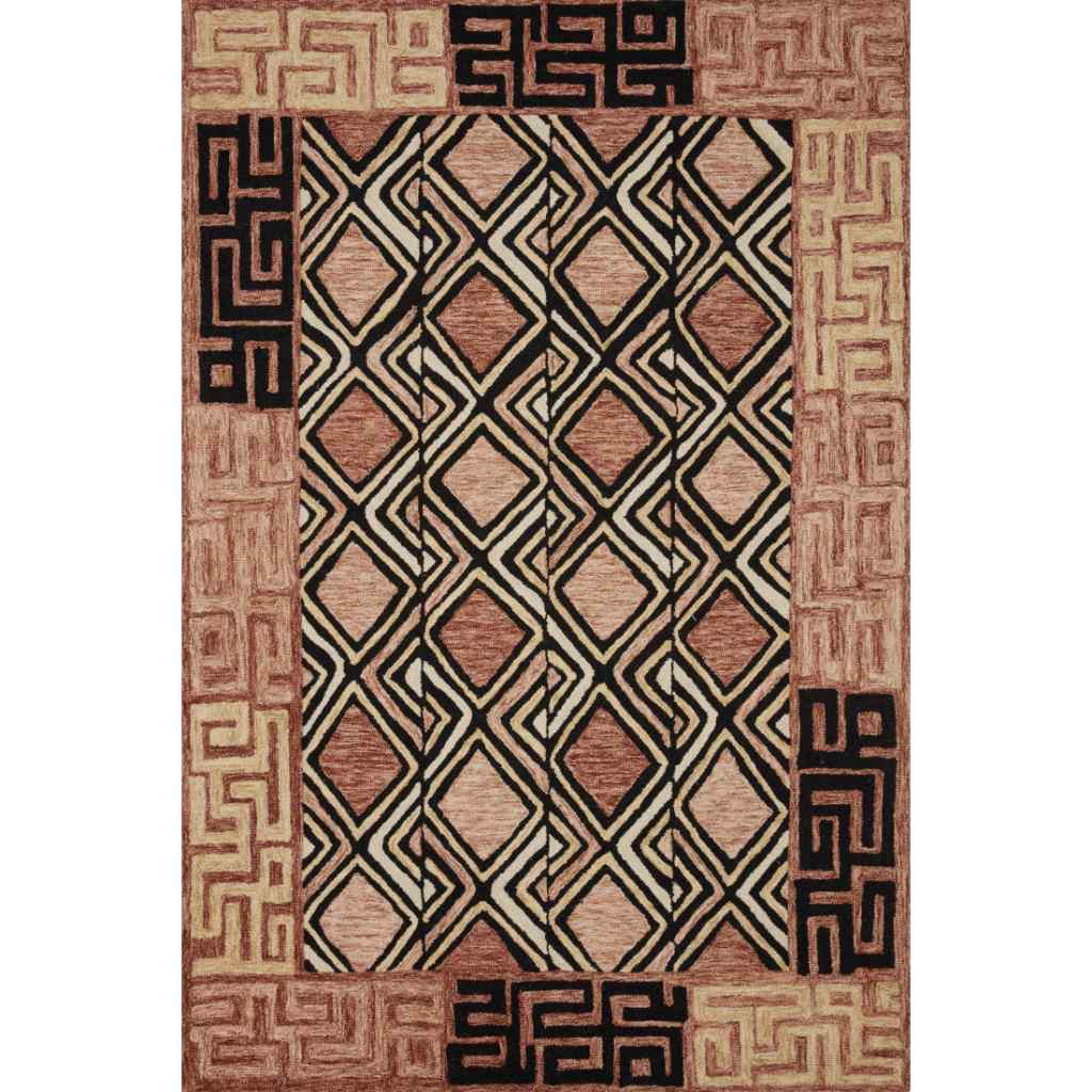 Loloi II Nala Collection Rose / Black Rug NAL-06 Rose / Black / 8'-6" x 12'