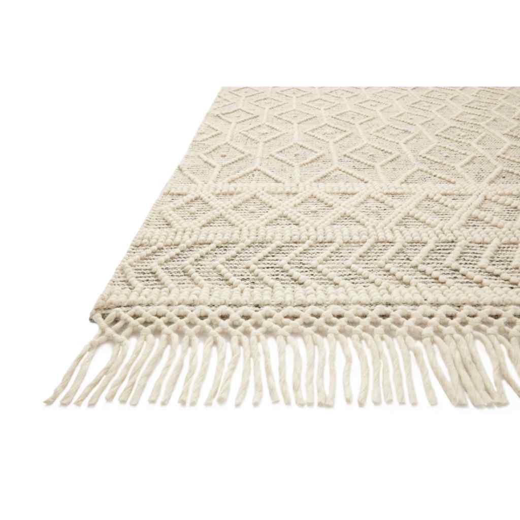 Loloi II Noelle Collection Ivory / Black Rug NOE-02 Ivory / Black / 18" x 18" Sample