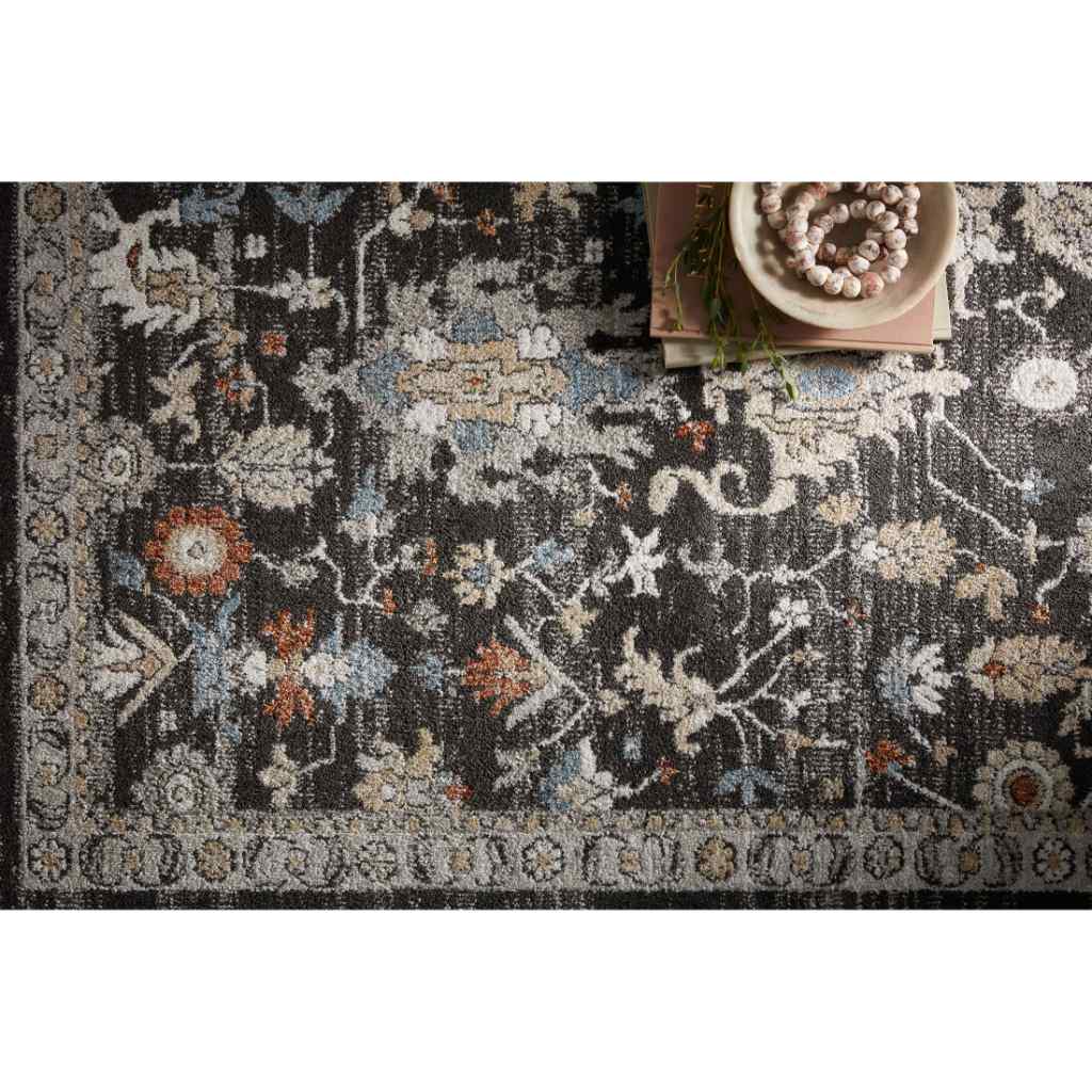 Loloi II Odette Collection Charcoal / Multi Rug ODT-04 Charcoal / Multi / 18" x 18" Sample
