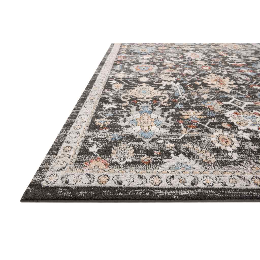 Loloi II Odette Collection Charcoal / Multi Rug ODT-04 Charcoal / Multi / 18" x 18" Sample