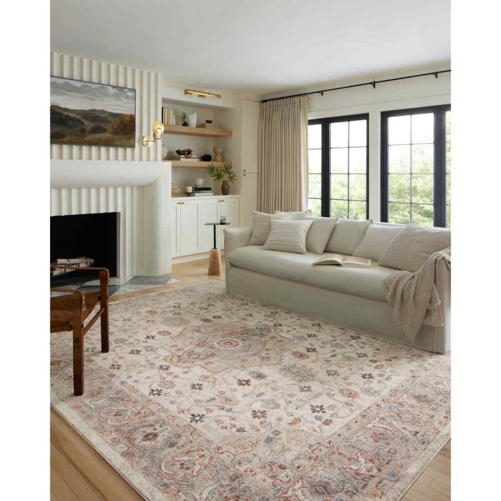 Loloi II Odette Collection Ivory / Multi Rug ODT-09 Ivory / Multi / 18" x 18" Sample