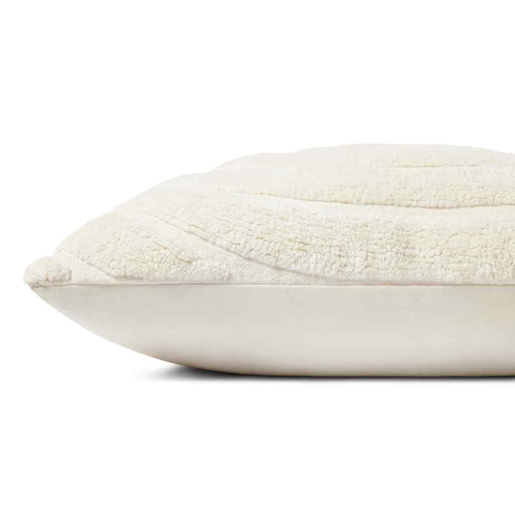 Loloi II Pillows Collection Ivory Pillow PLL0110 Ivory / 22" x 22" Cover w/Down Insert
