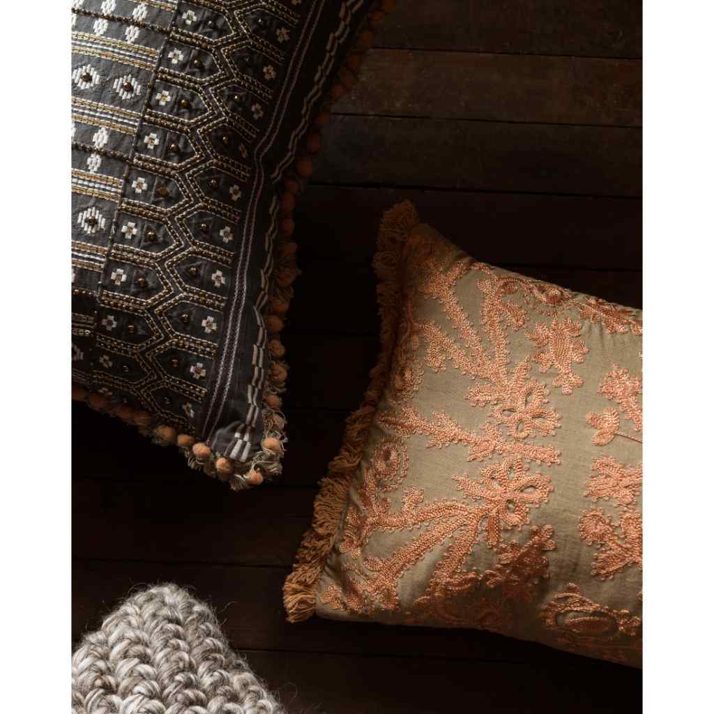 Loloi II Pillows Collection Khaki / Copper Pillow P0522 Khaki / Copper / 12" x 27" Cover w/Down Insert